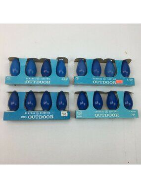 General Electric GE C9-1/2 Outdoor Christmas Lamps Hanukkah Blue Bulbs